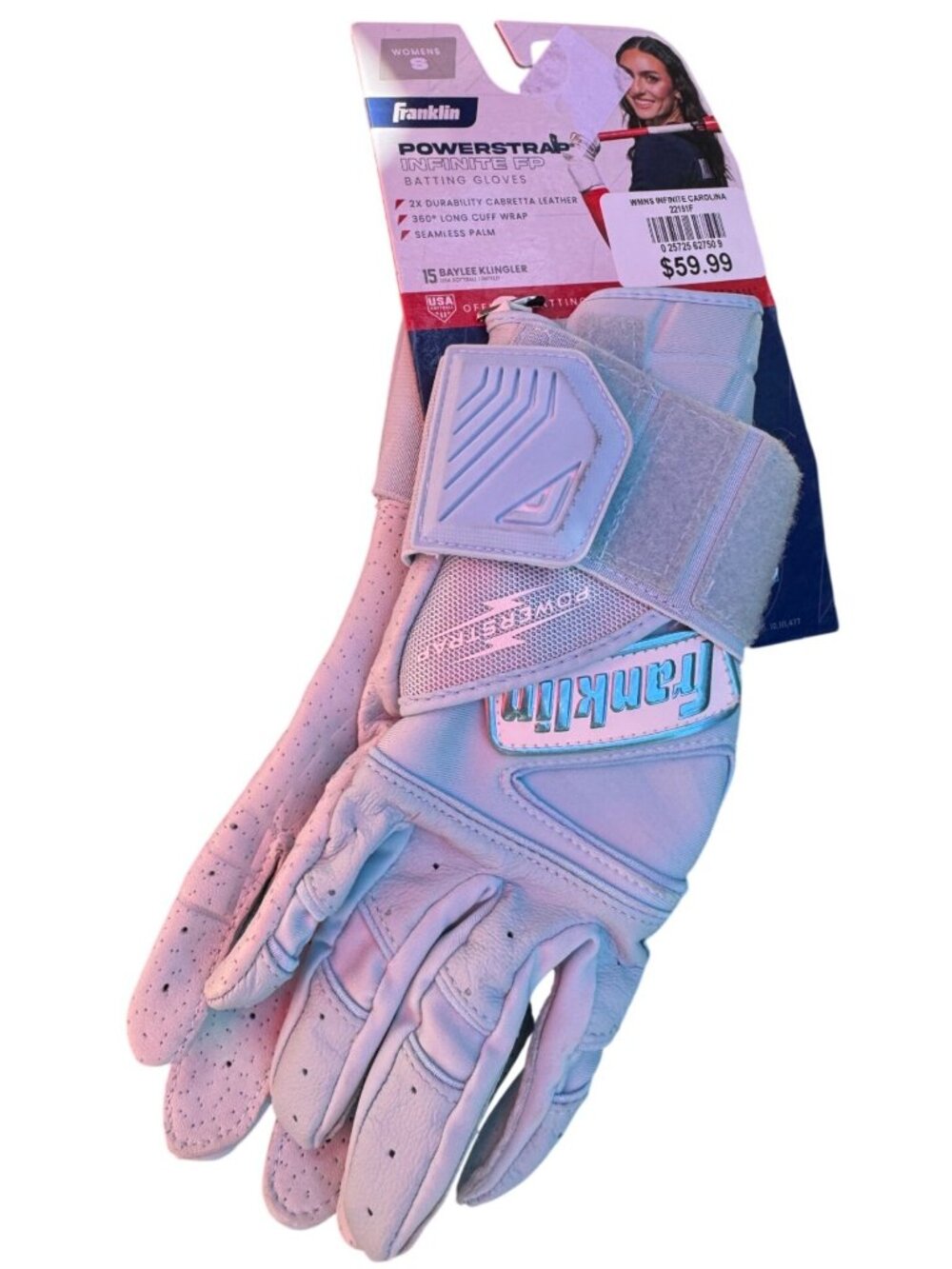 Franklin Powerstrap Size Small Infinite Carolina Softball Women's Batting Gloves